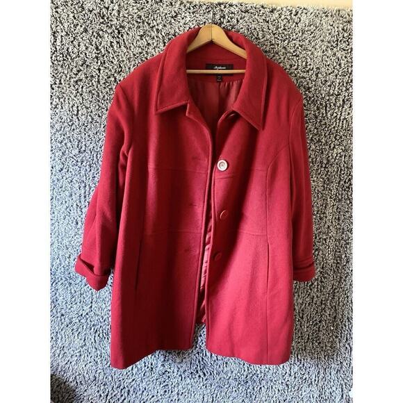 Stephanie Mathews Vintage Long Wool Coat Black Single Breasted, size 3X - Picture 10 of 16